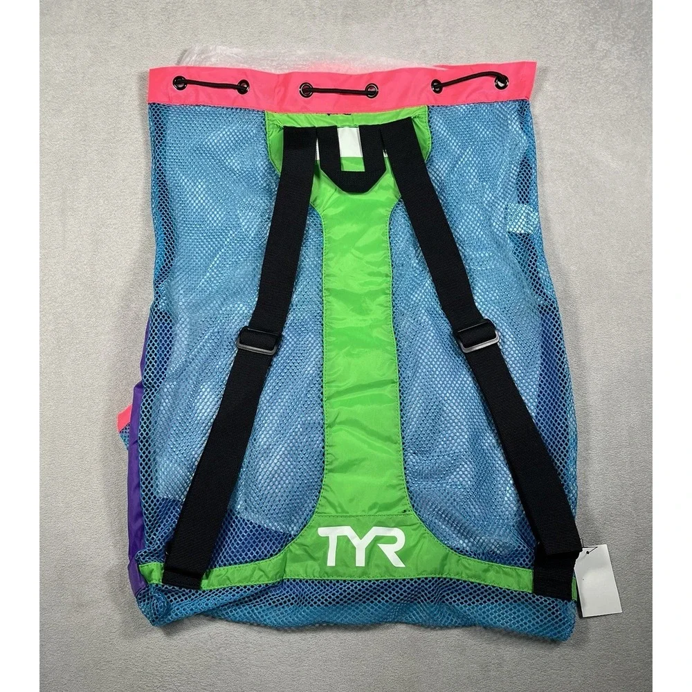 TYR Big Mesh Mummy Backpack Multicolor 40L Capacity Swim and Workout Gear